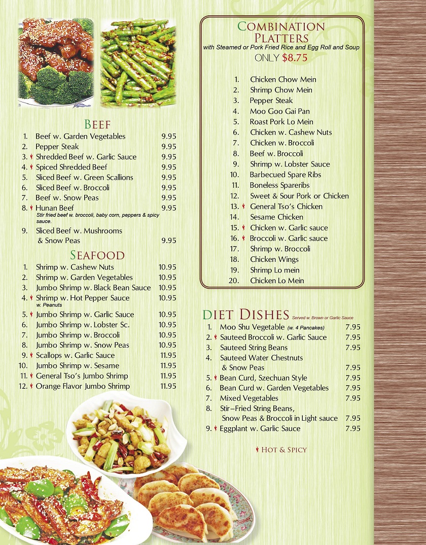 Happy Garden Restaurant in Sayreville-Chinese Cuisine  Menu